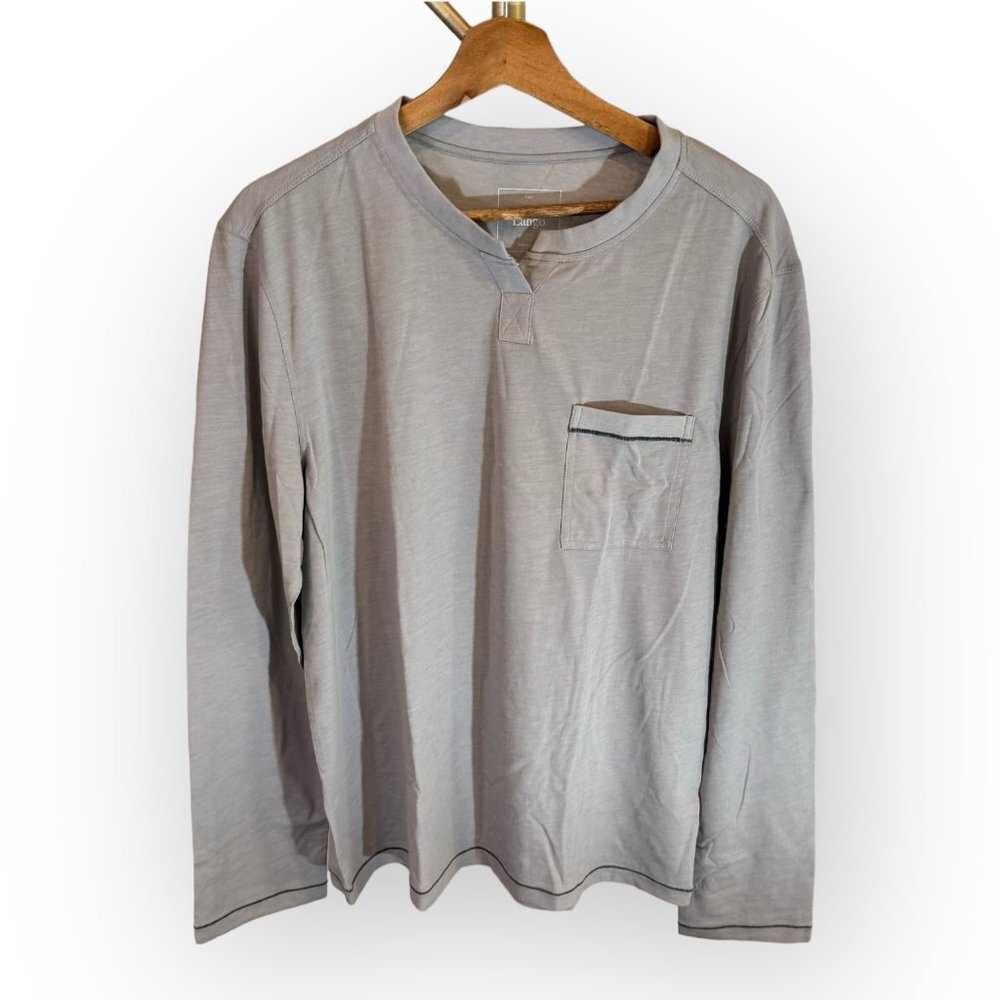 Lahgo Henley Sleep Shirt in Stone Gray Soft Cotton Mens LG - *NWOT!*